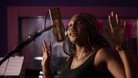 singer in the studio